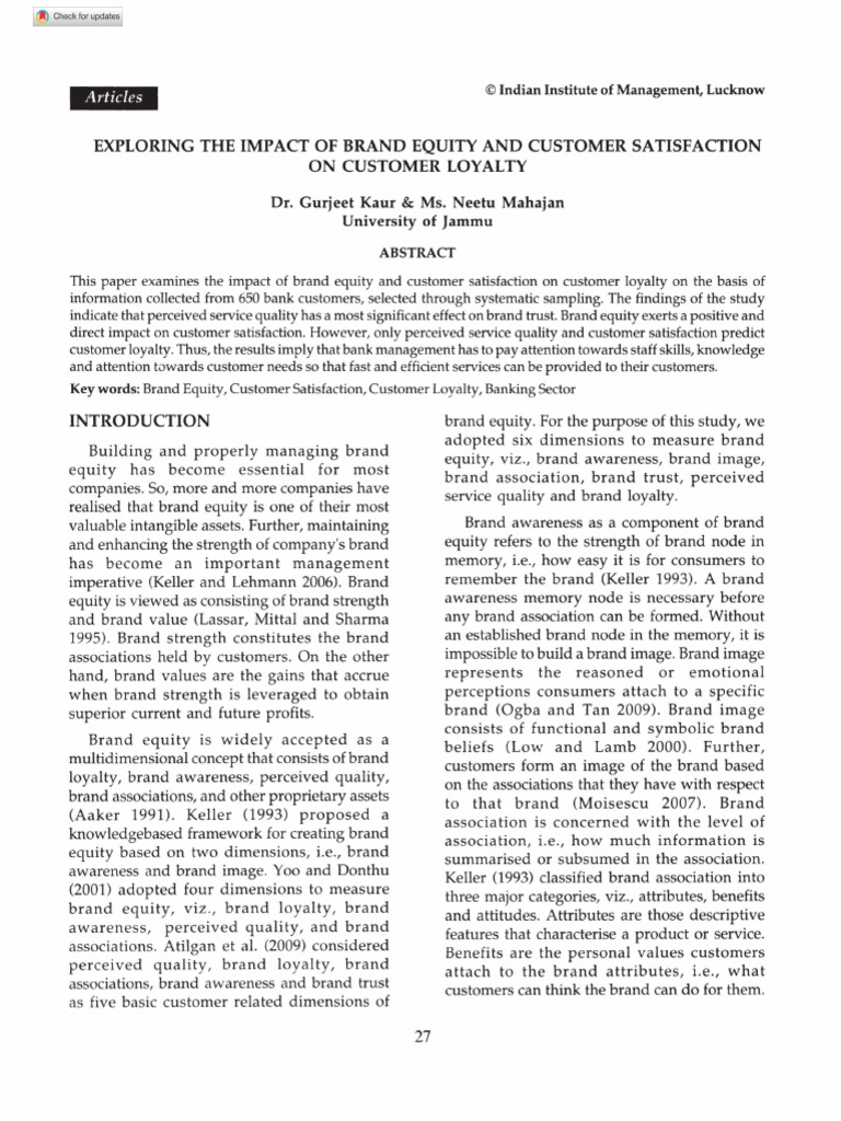 Brand Equity and Customer Loyalty Insights | PDF | Brand | Customer ...