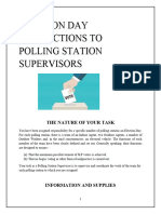 Election Day Instructions To Polling Station Supervisors