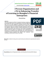 The Role of Person-Organization and Person-Job Fit in Enhancing Transfer of Learning in Shanghai's Financial Enterprises