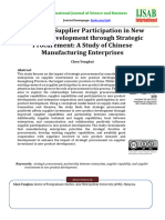 Enhancing Supplier Participation in New Product Development Through Strategic Procurement: A Study of Chinese Manufacturing Enterprises