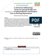 A Study of Factors Influencing Psychological Stress Among Health Care Workers Providing Palliative and Hospice Care in Nursing Department