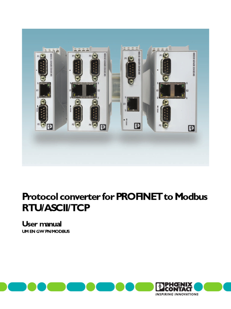 Protocol Converter For PROFINET To Modbus Rtu/Ascii/Tcp: User Manual | PDF