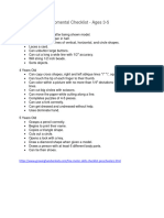 Fine Motor Developmental Checklist