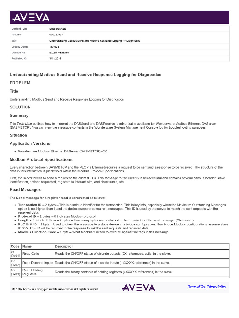 Modbus Response Logging Guide | PDF | Computing | Computer Engineering