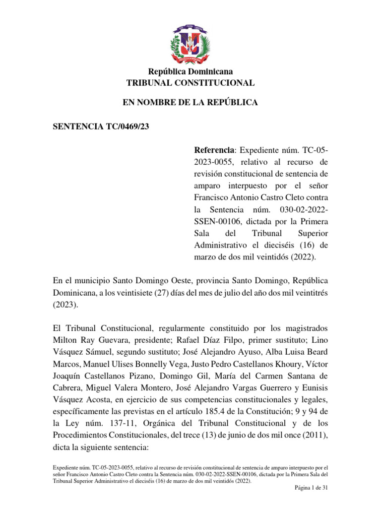 tc-0469-23-tc-05-2023-0055 | PDF | Sentencia (ley) | Constitución