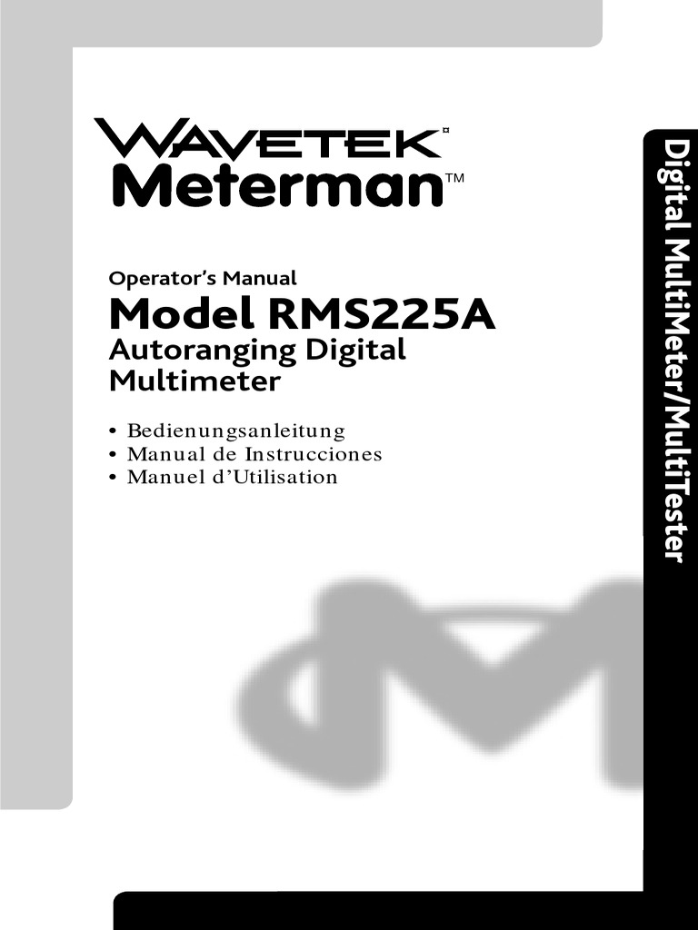 Multímetro Digital RMS225A: Manual de Uso | PDF | Cantidad | Ingenieria ...