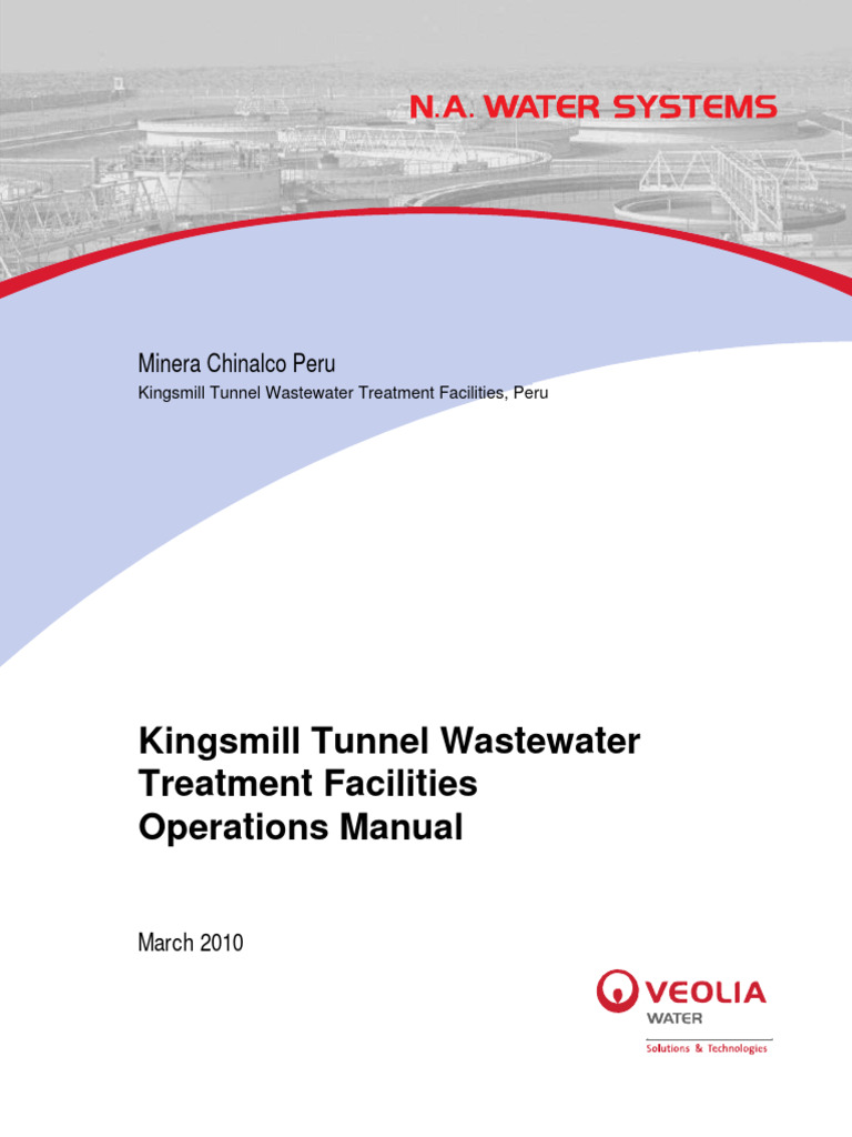 Kingsmill Tunnel Wastewater Operations Manual | PDF | Sewage Treatment