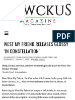Rawckus Magazine - West My Friend Releases Glossy in Constellation
