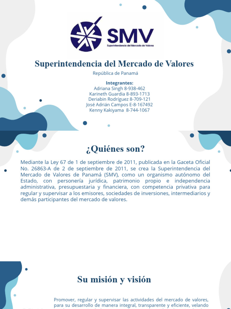 TAREA-Superintendencia Del Mercado de Valores en Panamá | PDF | Bolsa ...