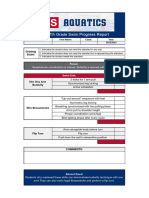 7th Swimming Grade Report Template