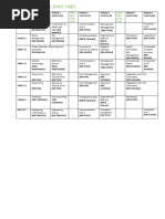 16 March Time Table