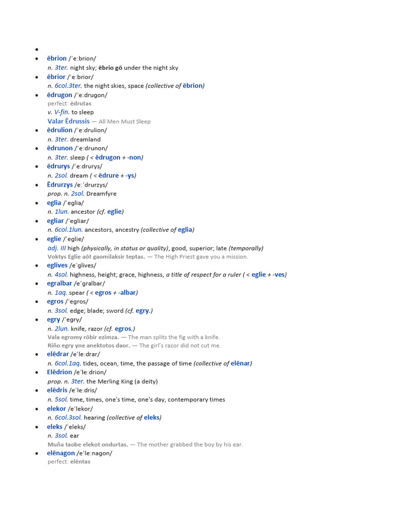 High Valyrian Dictionary Overview | PDF | Language Arts & Discipline ...