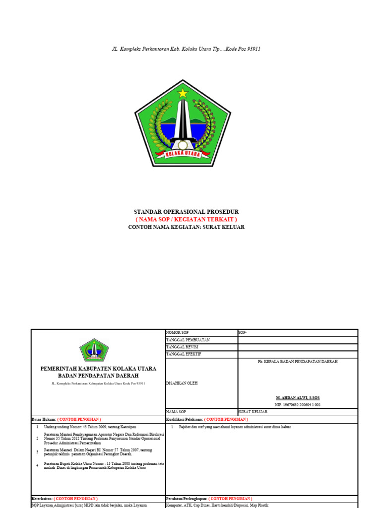 Format SOP BAPENDA | PDF