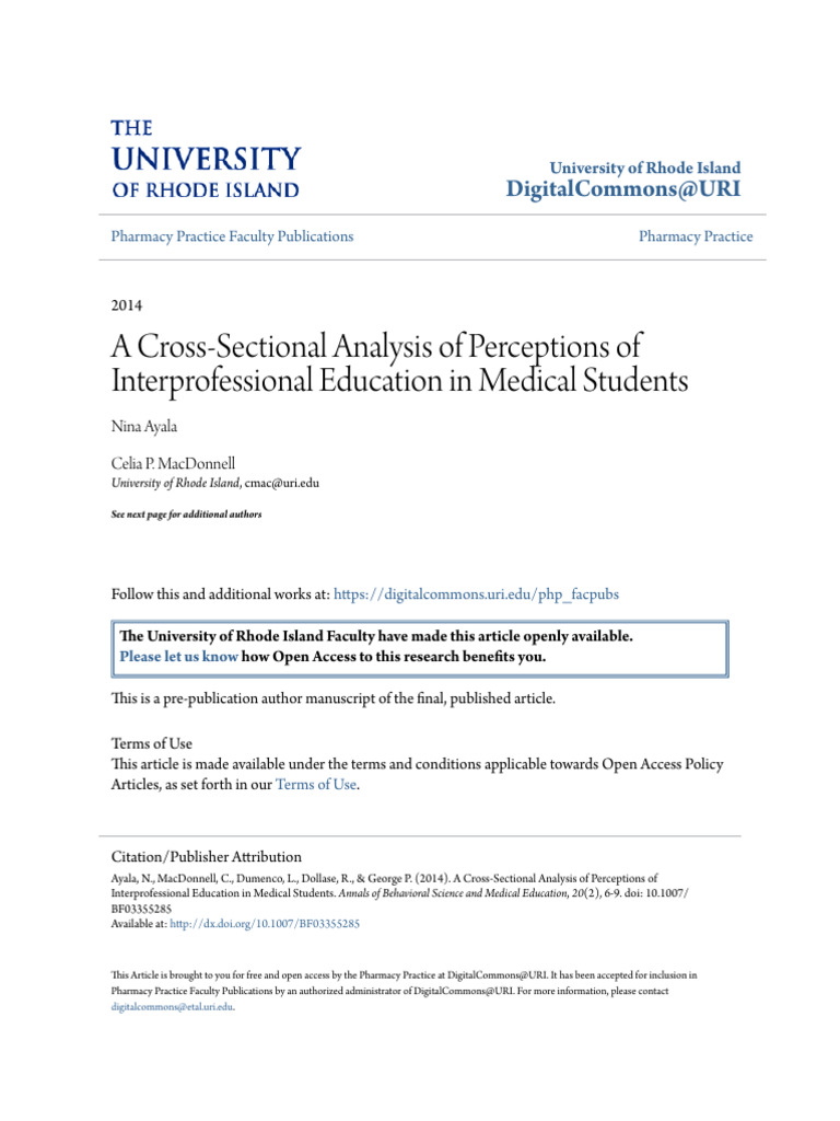A Cross Sectional Analysis of Perception | PDF