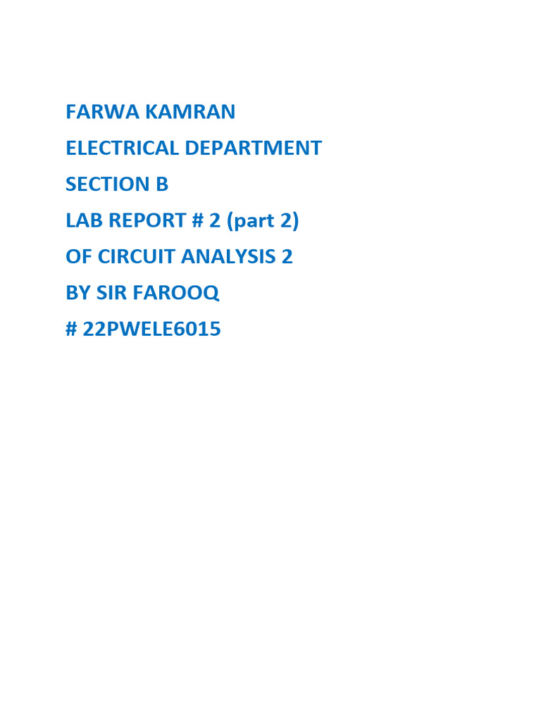 FARWA Lab 2 | PDF