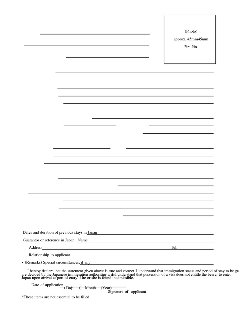 Visa Application Form | PDF | Travel Visa | Nationality