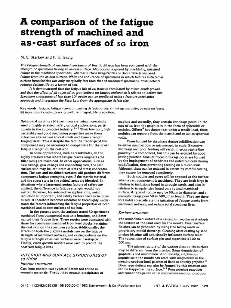 Starkey 1982 | PDF | Fatigue (Material) | Strength Of Materials