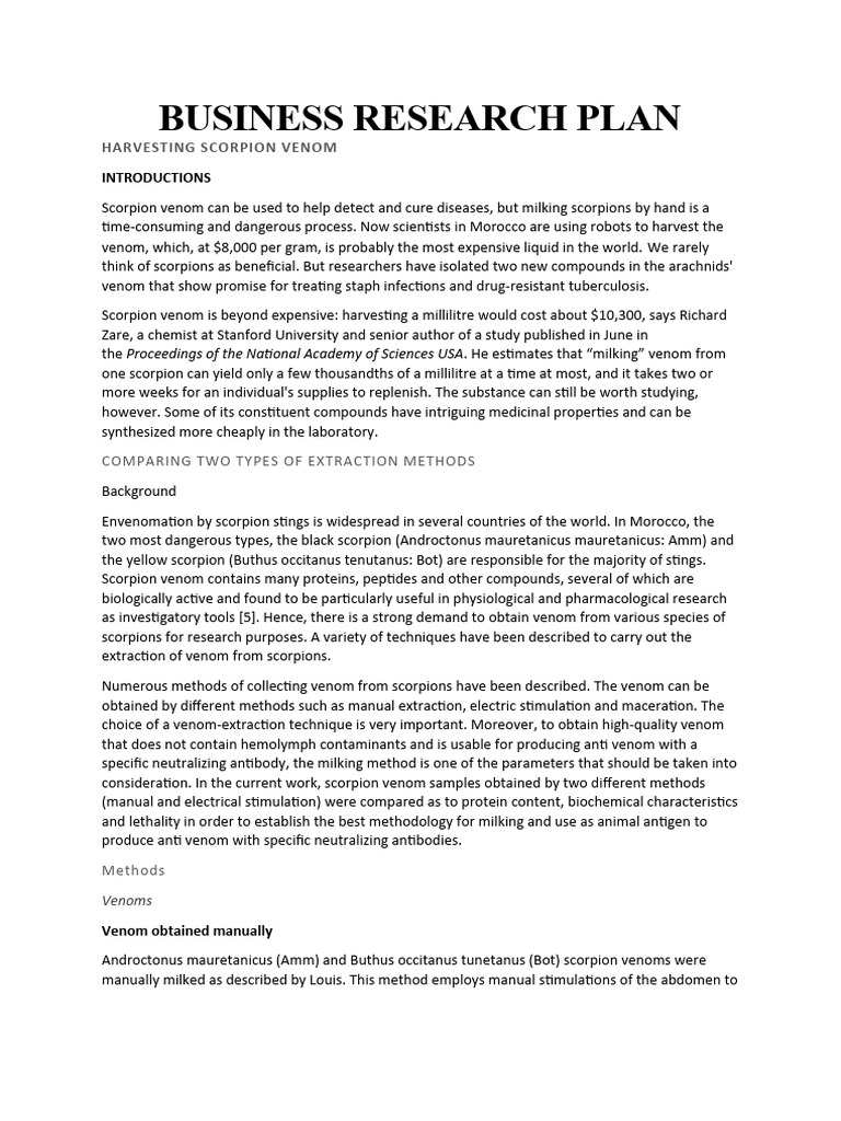 Research Plan Paper Example