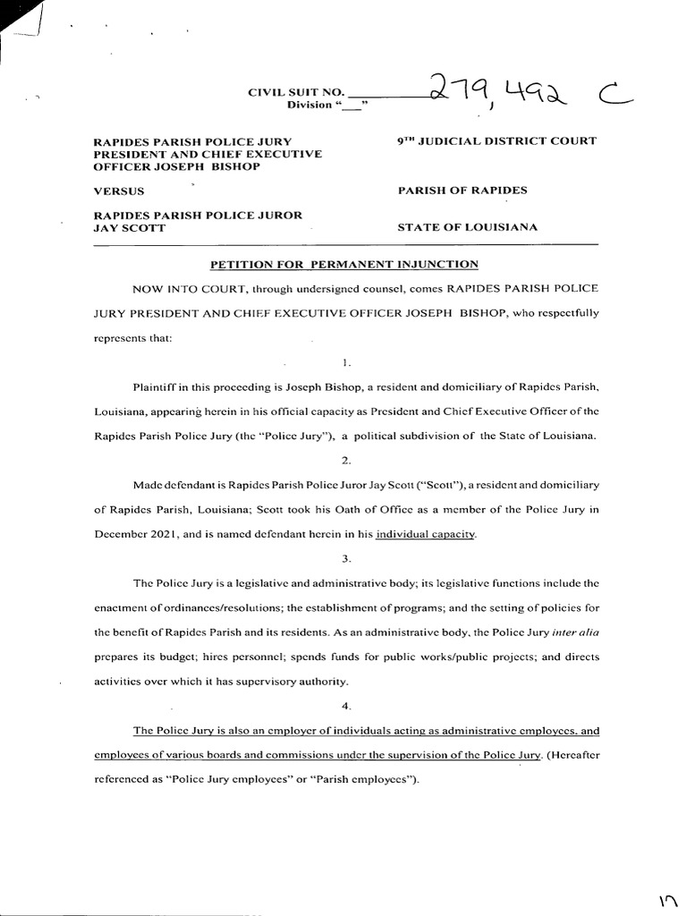 Rapides Parish Police Jury President and Chief Executive Officer Joseph