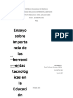 Ensayo de La Importancia de Las Tecnologias en La Educacion