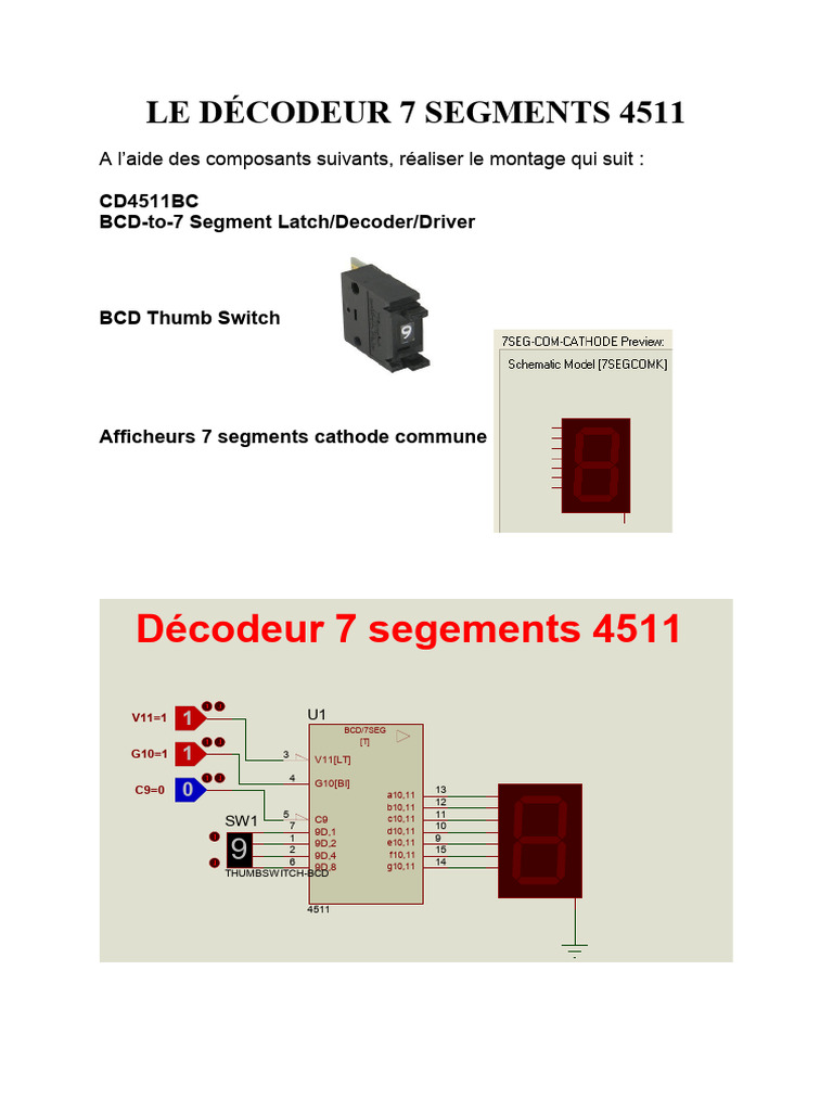 Décodeur BCD 7 Segments 4511 | PDF