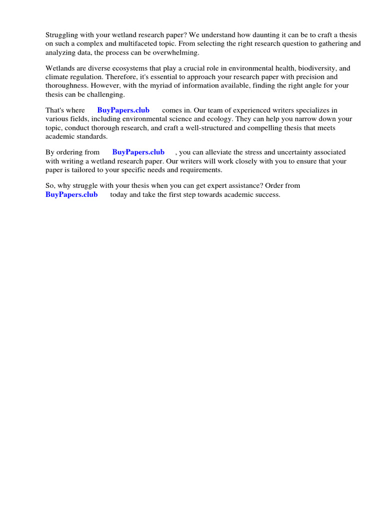 Wetland Research Paper Ideas | PDF | Wetland | Water