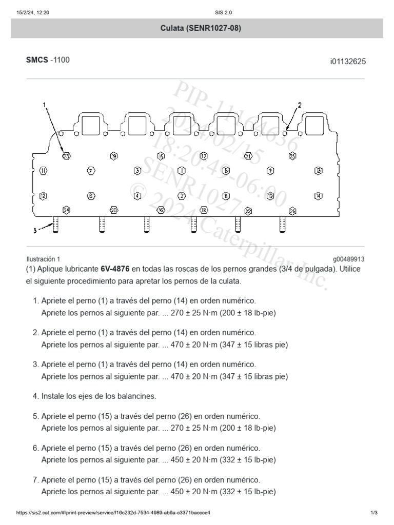 Torque De Cabeza Grand Caravan 2002 3.3 Turbo