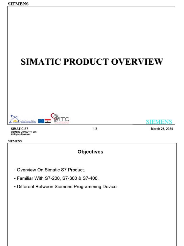 Overview of SIMATIC S7 Products | PDF | Central Processing Unit ...