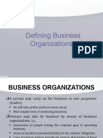 Defining Business Organization