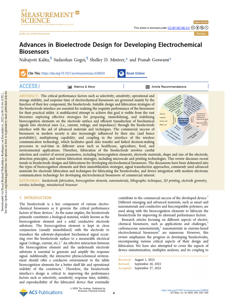 Kalita Et Al 2023 Advances in Bioelectrode Design For Developing ...