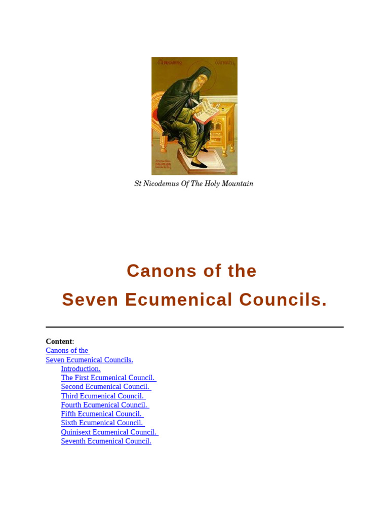 Canons of the Seven Ecumenical Councils | PDF | Ordination | Athanasius ...