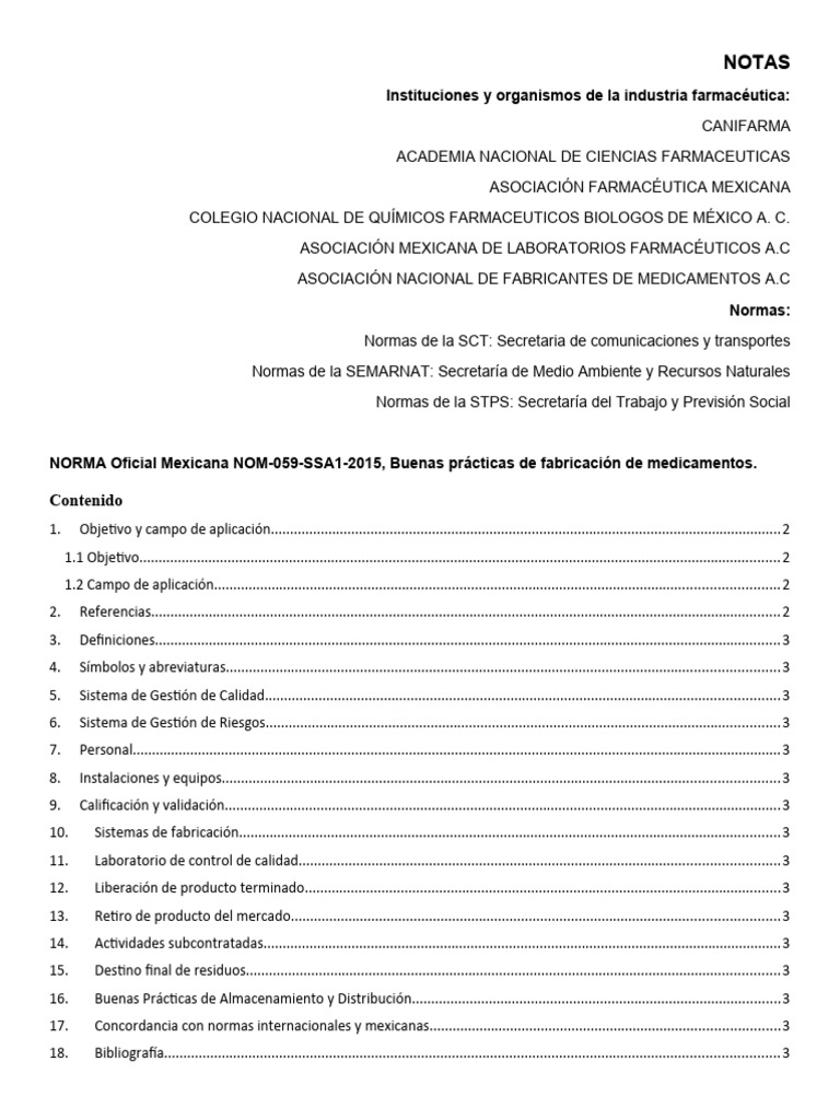 Nom 059 Ssa1 2015 | PDF | Laboratorios | Medicamentos con receta