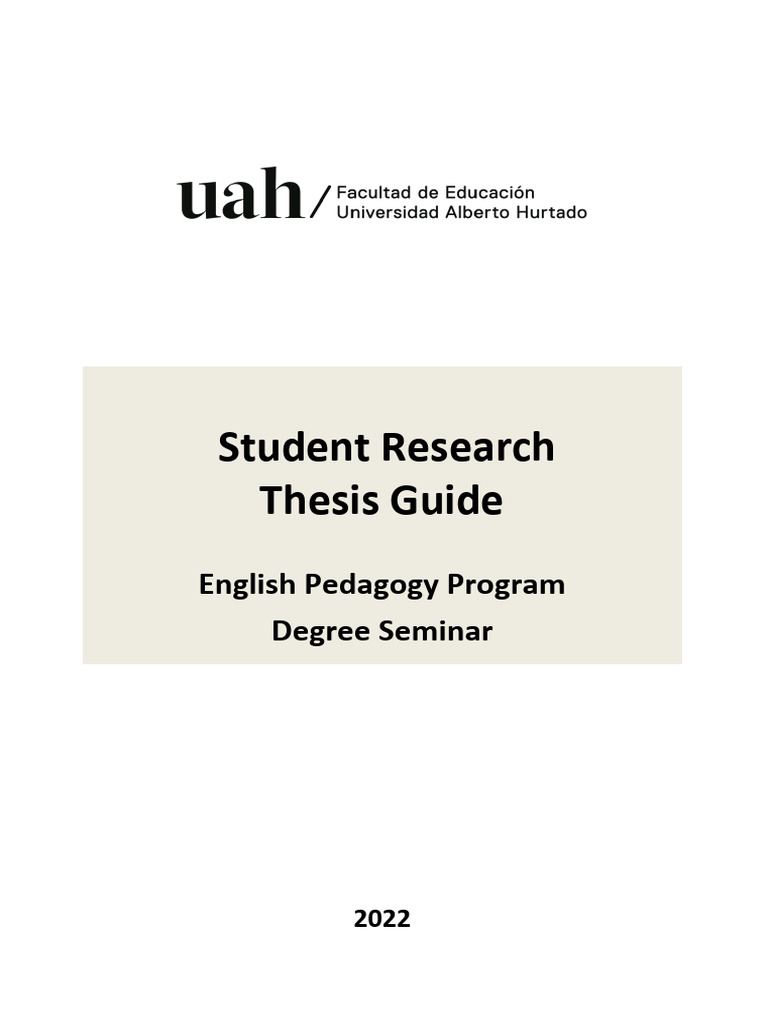 Thesis Writing Guide for English Pedagogy | PDF | Methodology | Thesis
