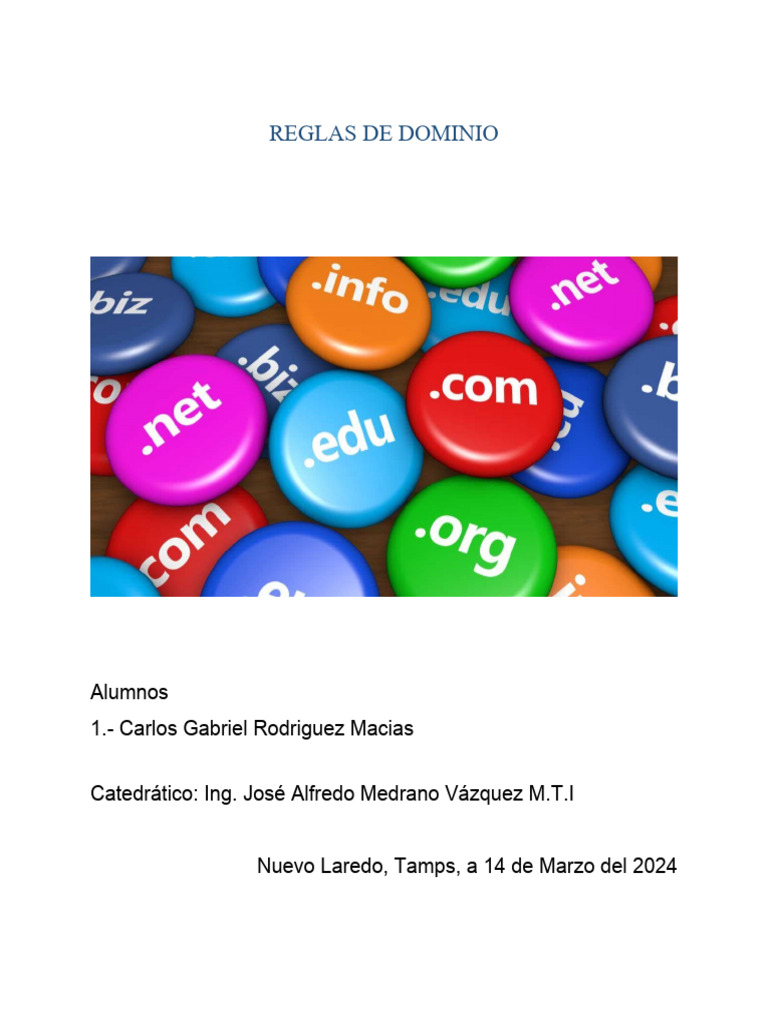 Reglas de Dominio y Protección Jurídica | PDF | sistema de nombres de ...