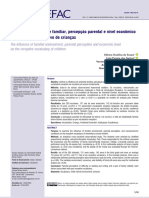 Influência Do Ambiente Familiar, Percepção Parental e Nível Econômico No Vocabulário Receptivo de Crianças