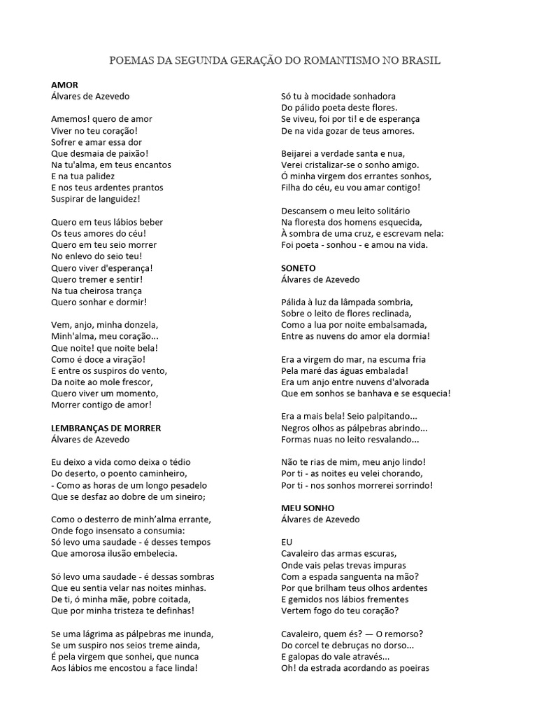 Colet-Nea de Poemas Da 2 - Gera - o Do Romantismo Brasileiro | Download ...