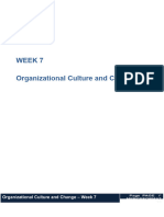 Unicaf - LJMU - Week 7 - Reading Topic - Organizational Culture and Change