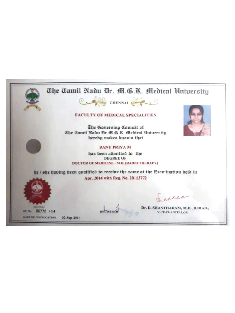 DR MGR Medical University PDF