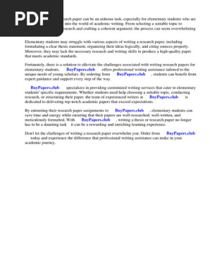 Writing Research Papers for Elementary Students