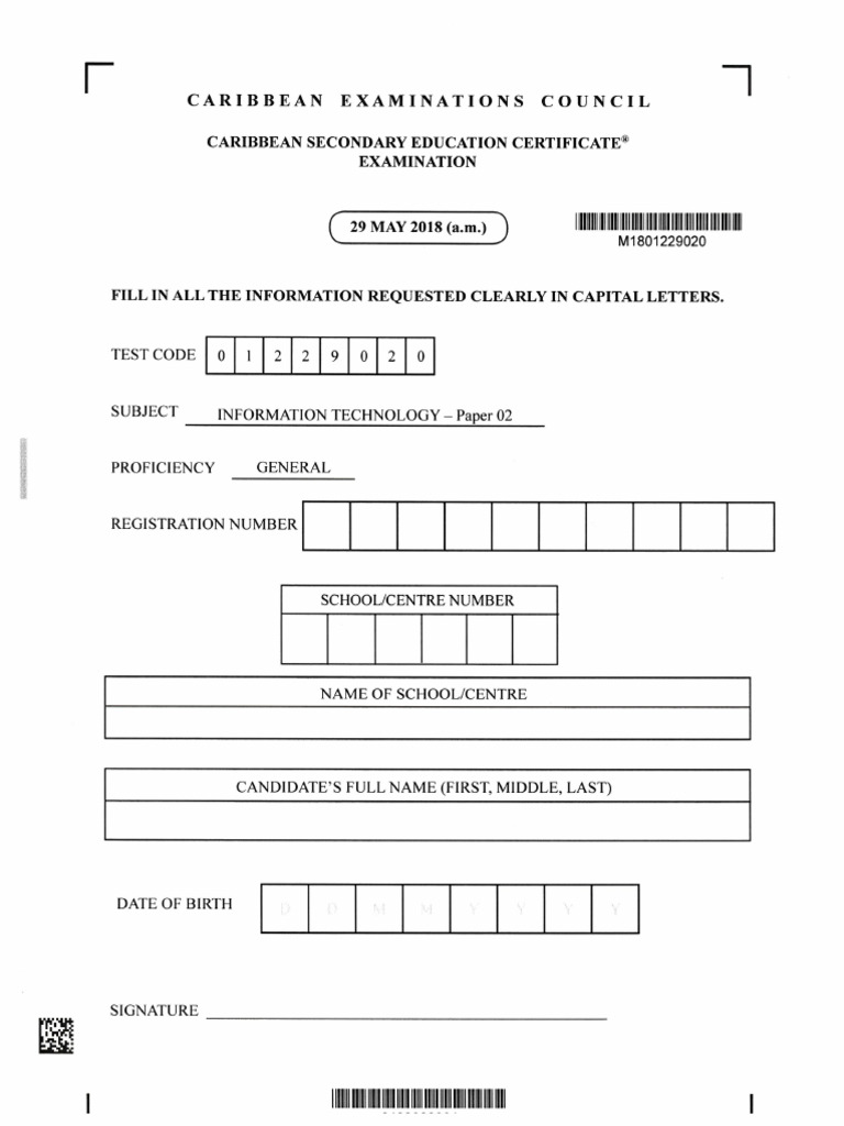 Csec Information Technology Paper 1 2023