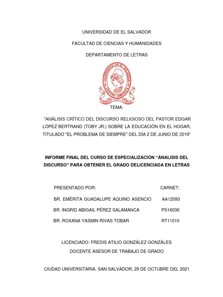 Informe Final Del Curso de Especialización 