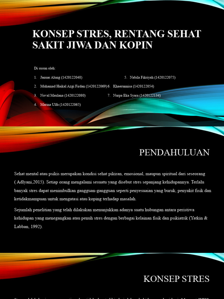Konsep Stres, Rentang Sehat Sakit Jiwa Dan | PDF