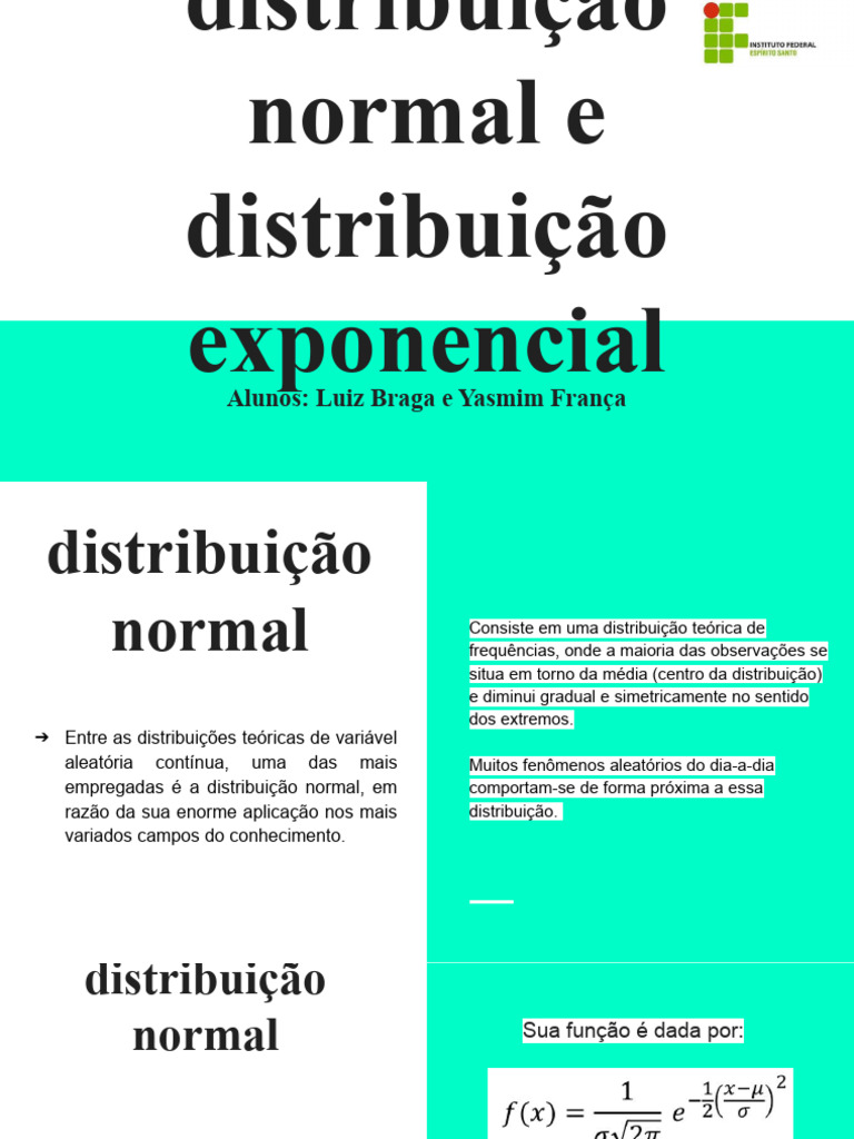 Distribuição Normal e Distribuição Exponencial | PDF