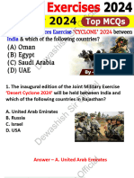 Military Exercises 2024 MCQs