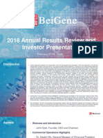 Beigene 2018 Annual Results Review and Investor Presentation