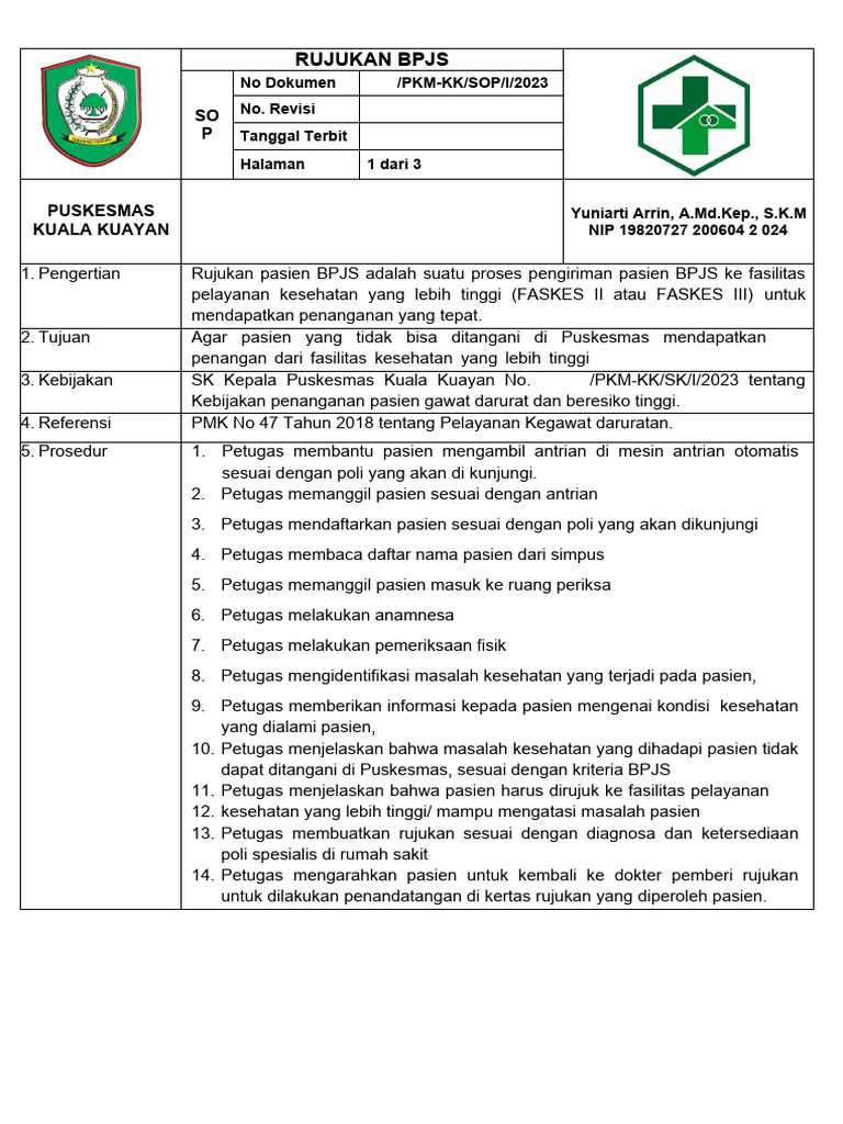 Prosedur Rujukan Pasien BPJS Puskesmas | PDF | Sains & Matematika