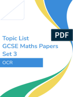 OCR Set 3 Higher Papers - Question Numbers Link To Topic List