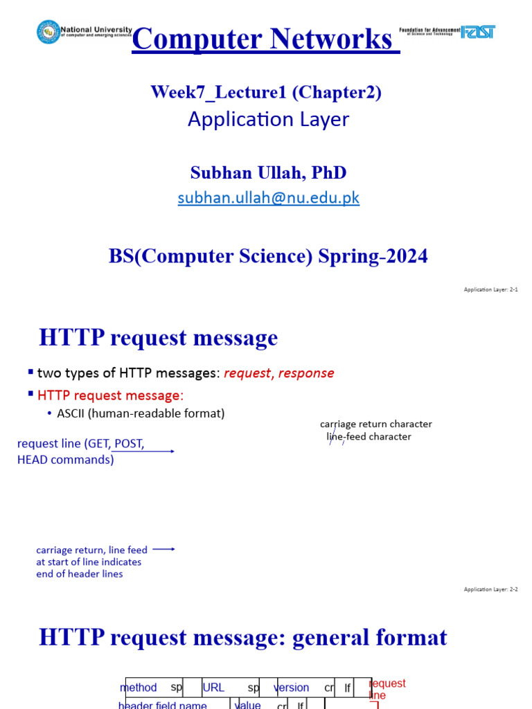 Week7 Lecture1 Chapter 2 | PDF | File Transfer Protocol | Networking