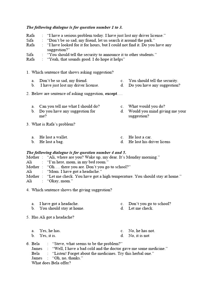 English Dialogue Exercises | PDF | Peat