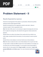 Problem Statement II